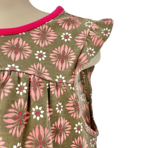 Girls Tea Sleeveless Floral Dress With Pink Trim & Pocket - Size 6 - Picture 3 of 7